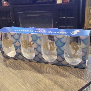 Set of 4) Seaside Stemless Acrylic Glasses/ Beachy,NIB